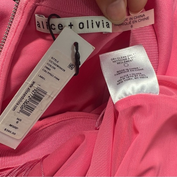 NWT Alice + Olivia Pink Midi Dress | Fringe | Cocktail Gown | Wedding Guest - Picture 9 of 17